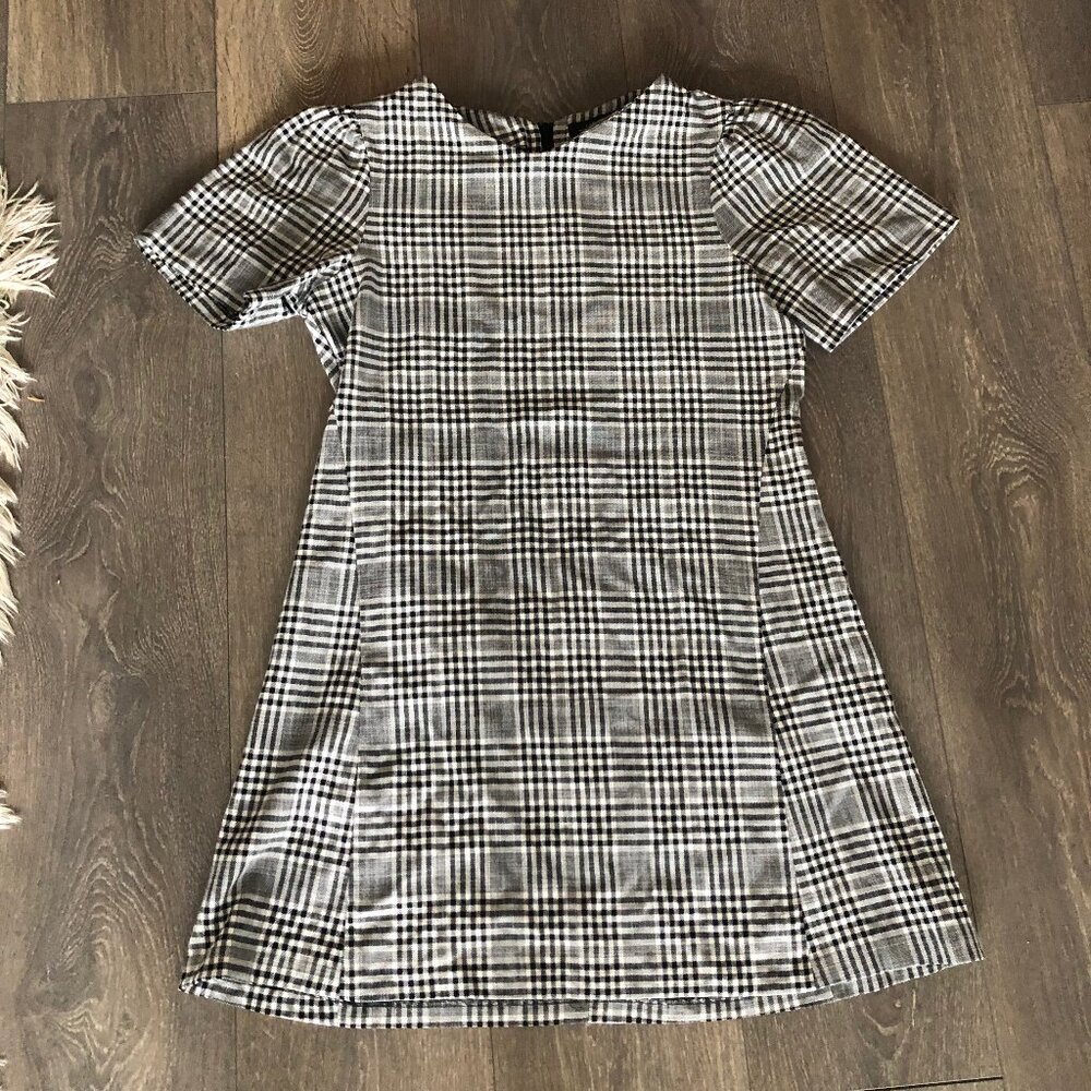 Zara Woman classic black and white plaid dress